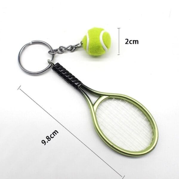 Gerçekçi Tenis Raketi Tasarımlı Şık Anahtarlık Kolye Çanta Süsü Tennis Keychain (K0) - Görsel 4