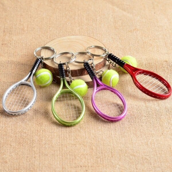 Gerçekçi Tenis Raketi Tasarımlı Şık Anahtarlık Kolye Çanta Süsü Tennis Keychain (K0) - Görsel 5