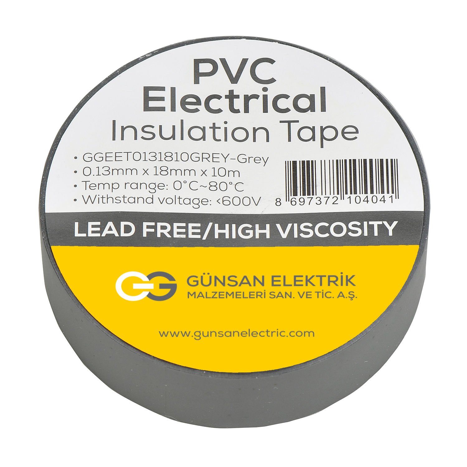 Günsan Valta Elekrik İzolasyon Bandı Gri 0,13mmX18mmX10m - Görsel 2
