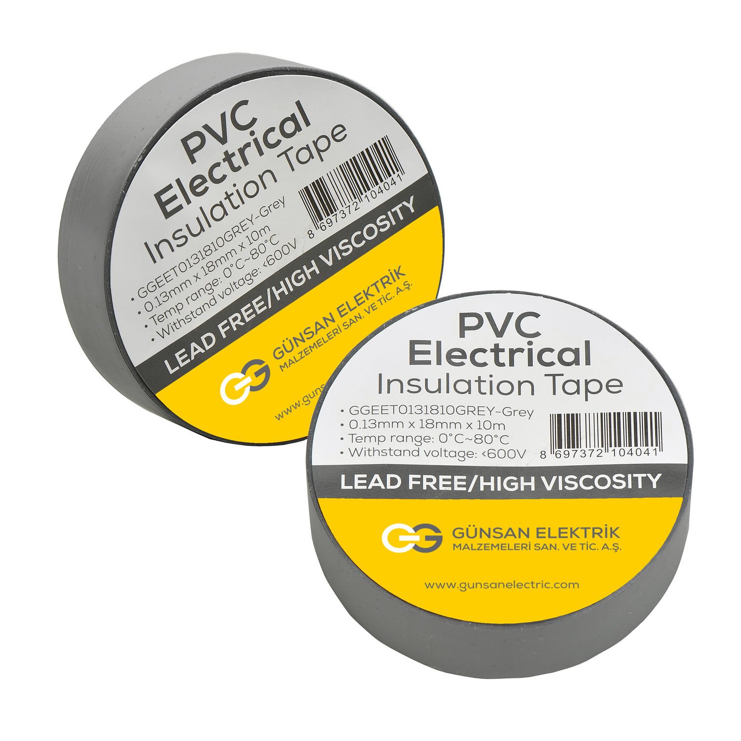 Günsan Valta Elekrik İzolasyon Bandı Gri 0,13mmX18mmX10m - Görsel 3