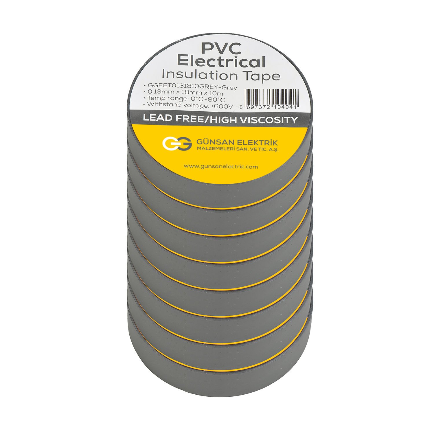 Günsan Valta Elekrik İzolasyon Bandı Gri 0,13mmX18mmX10m - Görsel 4