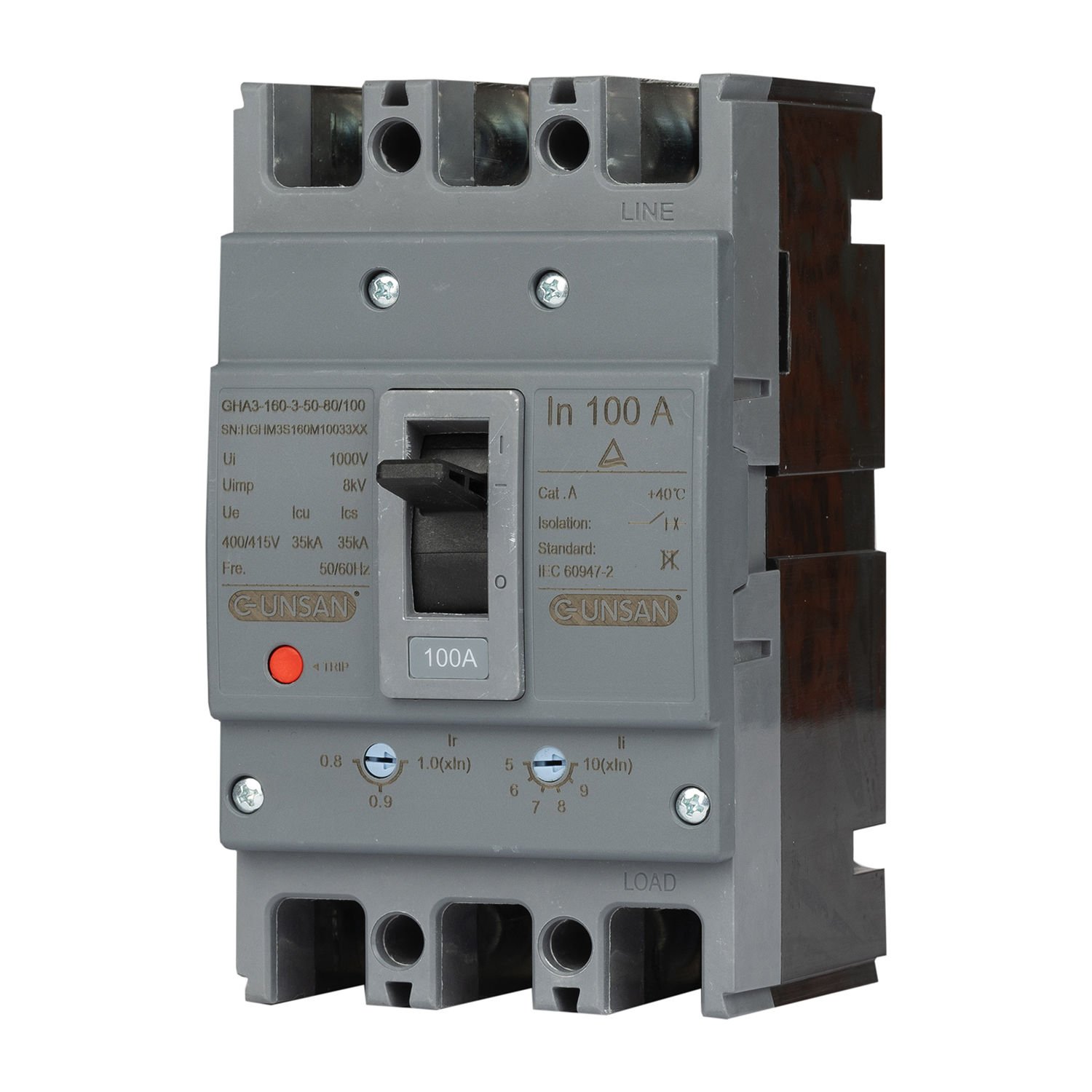 Günsan Valta Kompakt Şalter Ayar Sahalı 3P 100A 40℃ Üç Kutuplu - Görsel 2