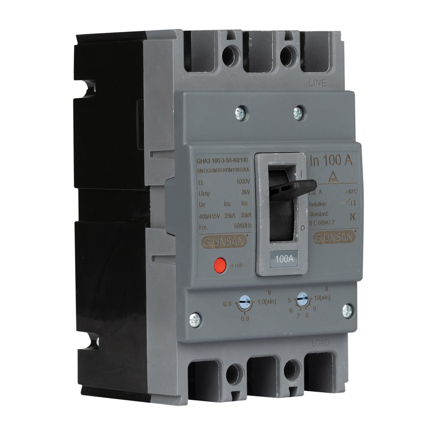 Günsan Valta Kompakt Şalter Ayar Sahalı 3P 100A 40℃ Üç Kutuplu - Görsel 3