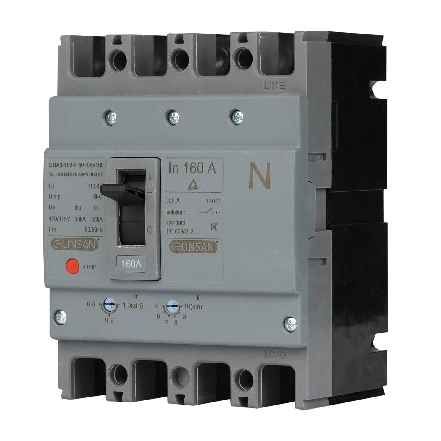 Günsan Valta Kompakt Şalter Ayar Sahalı 4P 250A 40℃Dört Kutuplu - Görsel 2