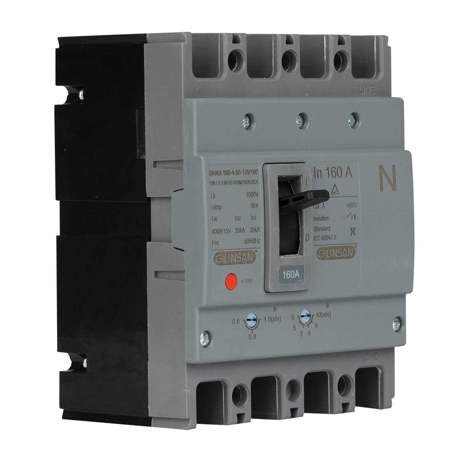 Günsan Valta Kompakt Şalter Ayar Sahalı 4P 250A 40℃Dört Kutuplu - Görsel 3