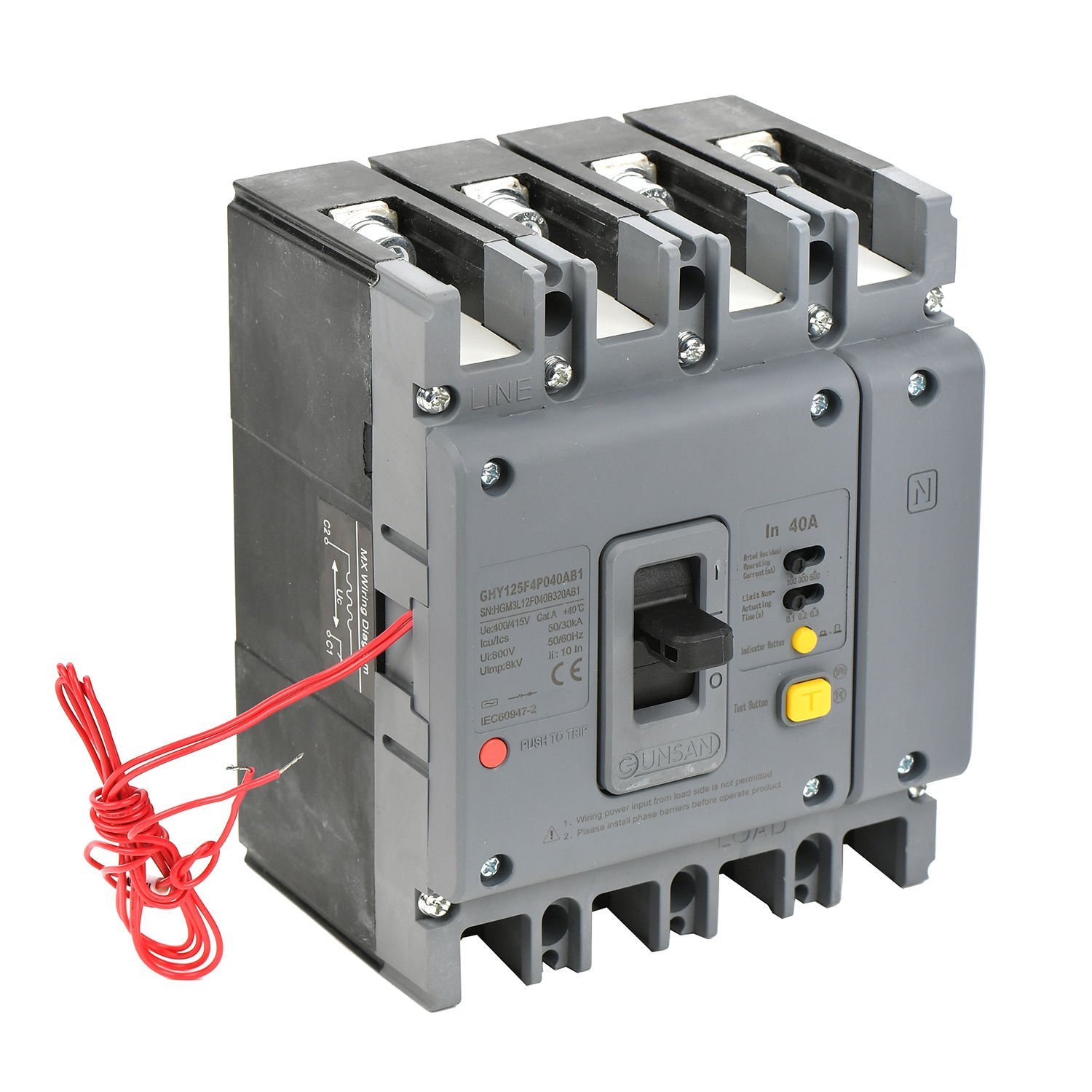 Günsan Valta Yangın Korumalı Kompakt Şalter 4P 70kA 100/300/500mA 630A