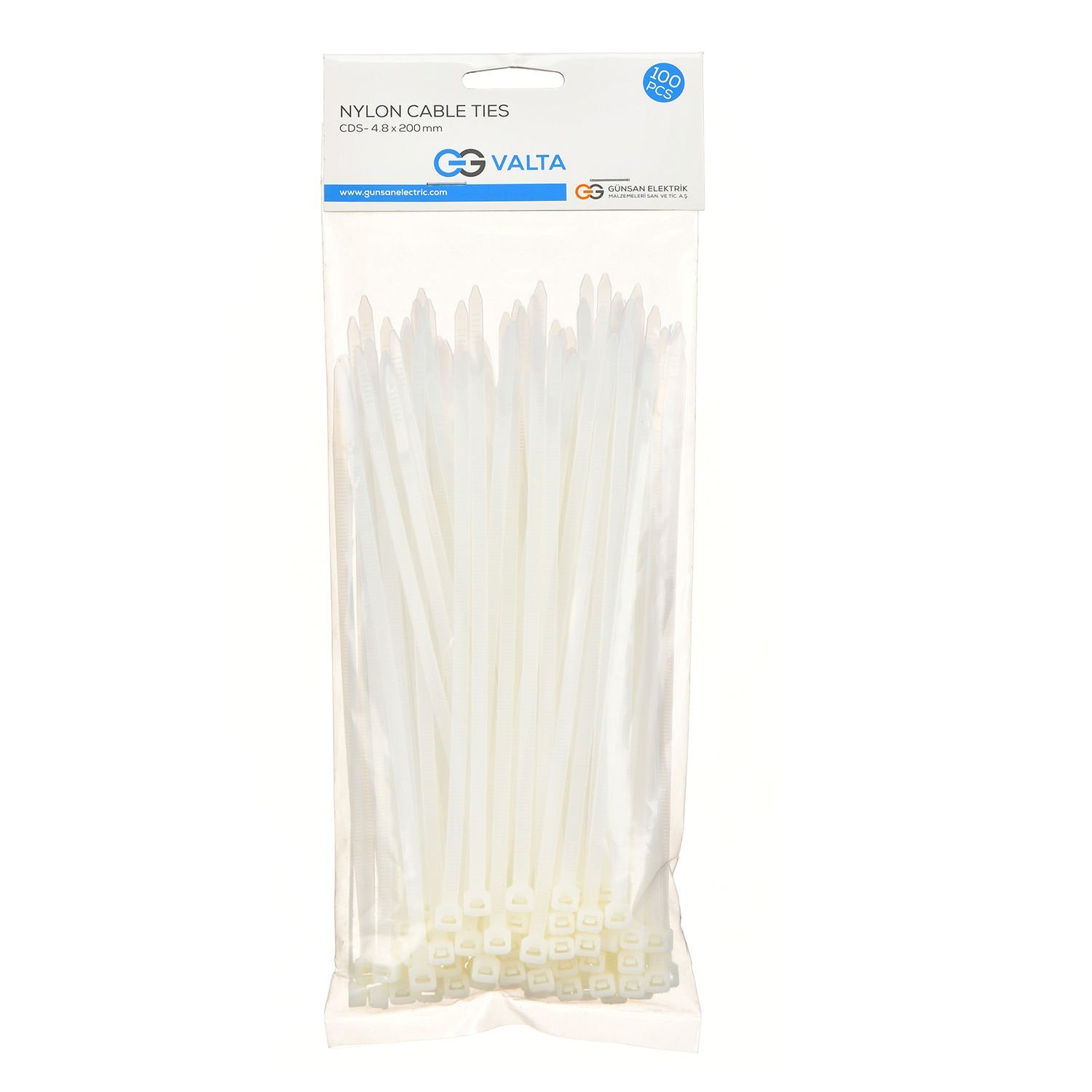Günsan Valta Kablo Bağı T4 Beyaz (10cm x 2.5mm) x100