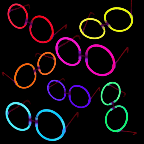 Glow Stick Parti Gözlüğü Glow Partisi Yuvarlak Şekilli Fosforlu Gözlük 6 Adet (K0) - Görsel 3