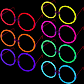 Glow Stick Yuvarlak Gözlük - Glow Partisi Gözlükleri - Glow Stick Gözlük 12 Adet (K0)