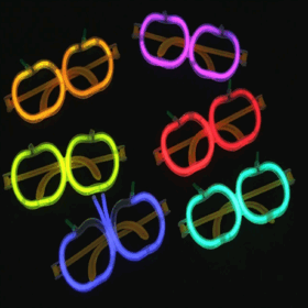 Glow Stick Elma Gözlük - Glow Partisi Gözlüğü - Glow Stick Gözlük 12 Adet (K0)