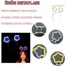 Glow Stick Karanlıkta Yanan Fosforlu Yıldız Taç 12 Adet