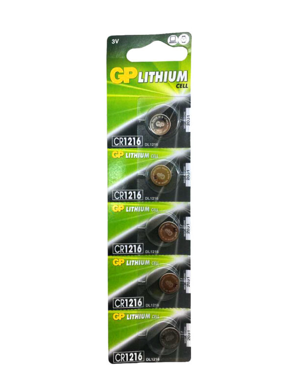 GP LITHIUM CELL CR1216MTP-7C5 PARA PİLİ 3V 5Lİ KART (K0)