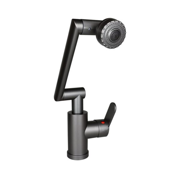 GRİ - 1080 DERECE DÖNEBİLEN ÇOK FONKSİYONLU MUSLUK BATARYA KTX-3308 (K0)