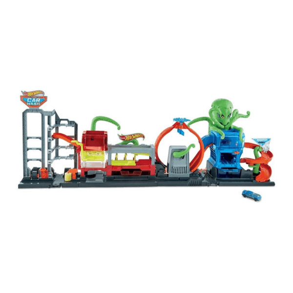 GTT96 Hot Wheels, Dev Ahtapot ile Araba Yıkama Oyun Seti / +4 yaş - Görsel 2
