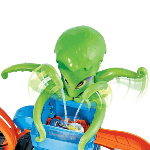 GTT96 Hot Wheels, Dev Ahtapot ile Araba Yıkama Oyun Seti / +4 yaş - Görsel 4
