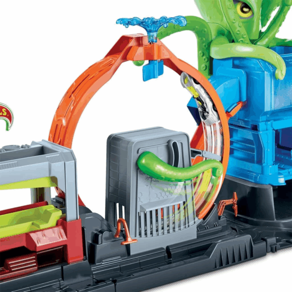 GTT96 Hot Wheels, Dev Ahtapot ile Araba Yıkama Oyun Seti / +4 yaş - Görsel 5