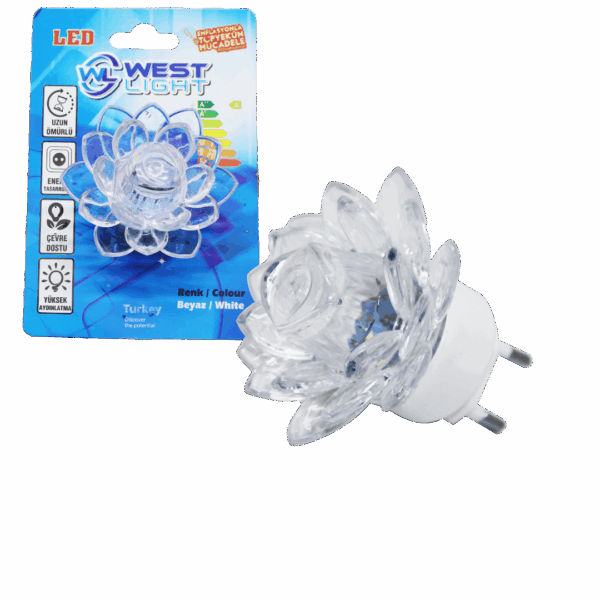 GÜLLÜ LEDLİ GECE LAMBASI 0.3W (K0)