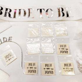 Gümüş Renk Bride Partisi Taç Kuşak Dövme Bileklik Seti Full 13 Parça