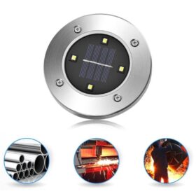 Güneş Enerjili Su Geçirmez 4 Ledli Saplamalı Bahçe Lambası Işığı (K0)