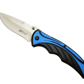 Handsome 454 Mavi Kamp Çakı 20cm - Yarı Otomatik, Kemerlikli