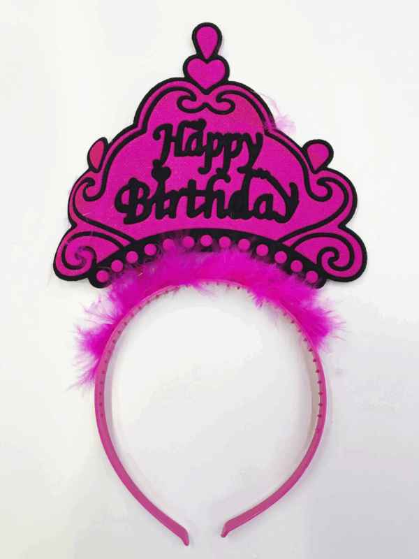 Happy Birthday Yazılı Neon Renk Taç 12 Adet - Görsel 4