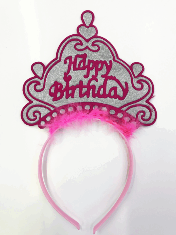 Happy Birthday Yazılı Neon Renk Taç 12 Adet - Görsel 5
