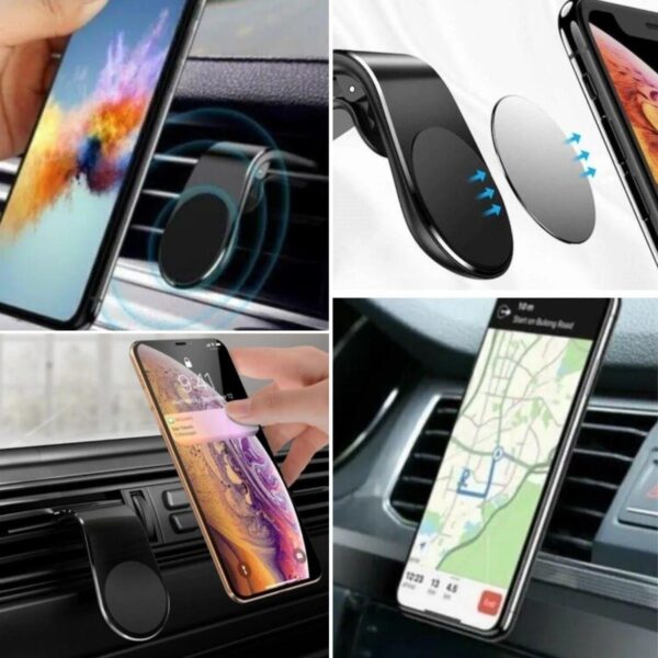 Havalanndırma Izgarasına Takılabilen Mandallı Mıknatıslı Oto Araç Içi Manyetik Telefon Tutucu (K0) - Görsel 4