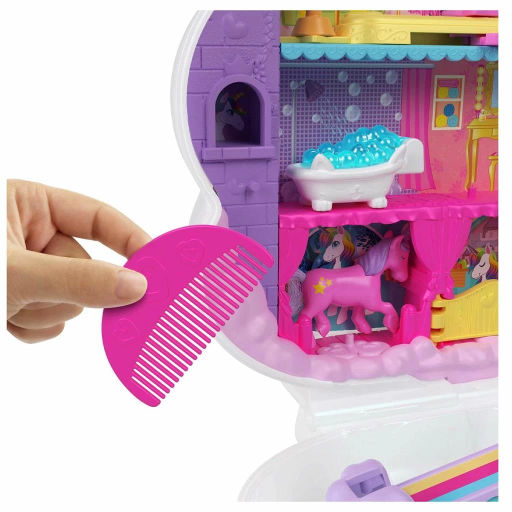 HKV51 Polly Pocket Tek Boynuzlu Atın Gökkuşağı Salonu - Görsel 3
