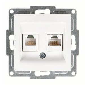 Günsan Visage Beyaz Data + Nümeris Telefon Prizi (RJ45 Cat5E + Cat3) Mekanizma