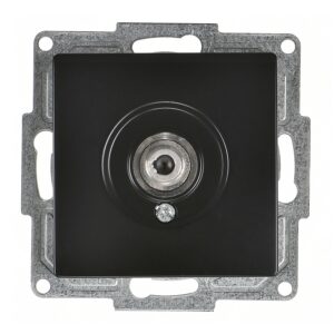 Günsan Visage Metalik Siyah Vidalı Tekli Uydu Prizi F Konnektörlü (Geçişli-Sonlu)