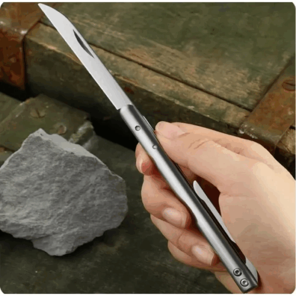 İnce D2 Çelik Çakı 18 Cm , Metal Sap - Görsel 2