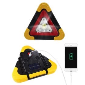 Işıklı İkaz Lambası Şarjlı USB Kablolu Güneş Enerjili Çok Amaçlı Reflektör (K0)