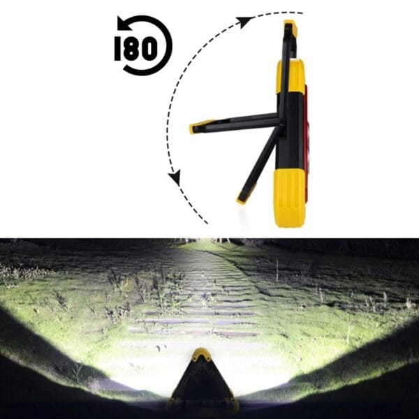 Işıklı İkaz Lambası Şarjlı USB Kablolu Güneş Enerjili Çok Amaçlı Reflektör (K0) - Görsel 4