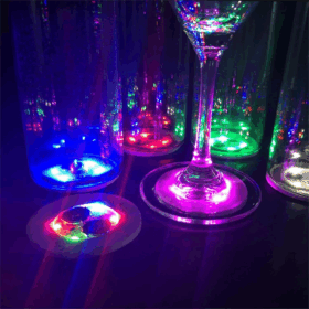 Işıklı Yapışkanlı Bardak Altı Aparatı Ledli 3 Modlu 6 Cm Çap 1 Adet
