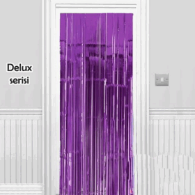 Işıltılı Du Ve Kapı Perdesi Mor Renk 90x200 Cm