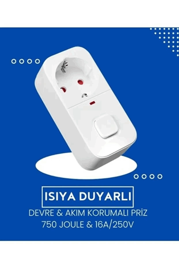 Isıya Duyarlı Devre Ve Akım Korumalı Duvar Tekli Anahtarlı Priz Fiş 16a/250v 750 - Görsel 3