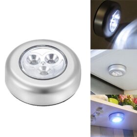 Kablosuz Spot Pilli Dokunmatik Led Lamba 3 Ledli Dolap Lambası (K0)