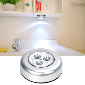 Kablosuz Spot Pilli Dokunmatik Led Lamba 3 Ledli Dolap Lambası (K0)