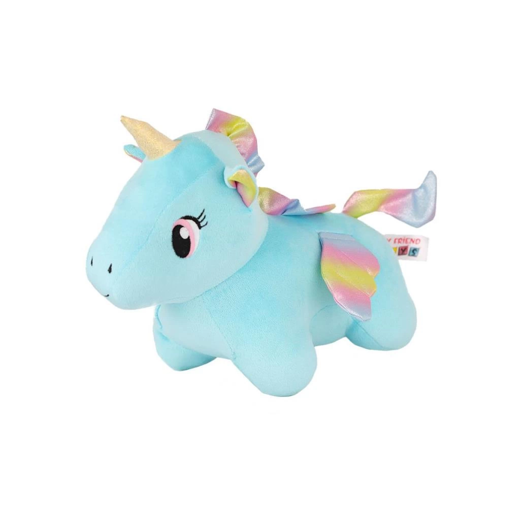 Kadife Mavi Unicorn – Masalsı ve Yumuşak Peluş Oyuncak - Görsel 3
