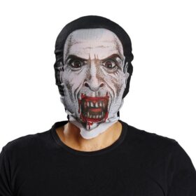 Kafaya Tam Geçmeli Bez Vampir Maskesi - Streç Korku Maskesi - 3D Baskılı Maske Model 2 (K0)