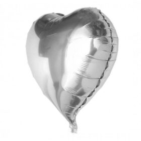 Kalp Balon Folyo Gümüş 60 cm 24 inç (K0)