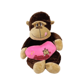 Çocuk Kalpli Maymun Peluş Oyuncak 30 cm