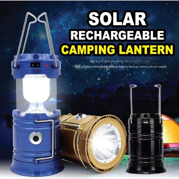 Kamp Feneri Güneş Enerjili Şarjlı Led Lamba (K0) - Görsel 3