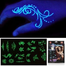 Kanserojen Madde İçermeyen Geçici Fosforlu Dövme Sticker Seti (K0)