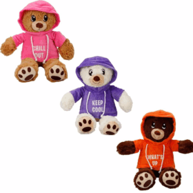 Çocuk Kapşonlu Peluş Ayı 30 cm. 1 Adet Fiyatıdır
