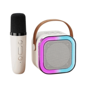 Karaoke Kablosuz Hoparlör Mikrofonlu Rgb Işıklı Bluetooth Speaker Tf Kart/usb Beyaz