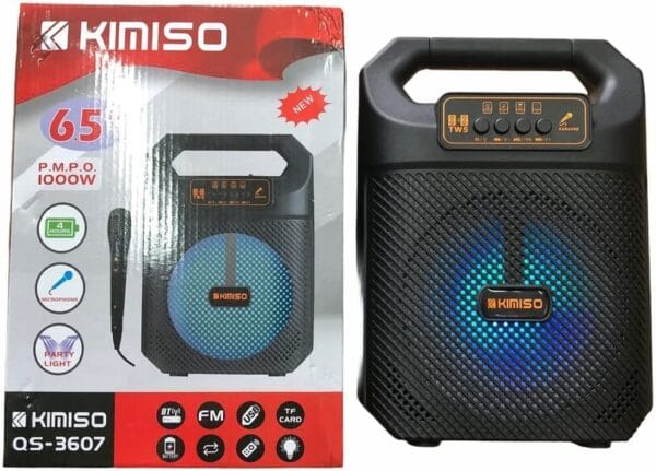 Karaoke Kimiso Qs-3607 Mikrafonlu Taşınabilir Hoparlör 6,5’’ (K0)