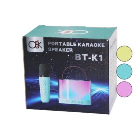 KARAOKE MİKROFONLU WİRELESS HOPARLÖR - SPEAKER IŞIKLI  USB ŞARJLI 10W DC5V- TF- AUX BT-K1 (K0)
