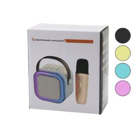 KARAOKE MİKROFONLU WİRELESS HOPARLÖR - SPEAKER IŞIKLI USB ŞARJLI DC 5V - TF - AUX K-12 (K0)
