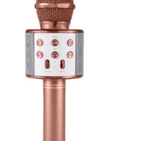 Karaoke Mikrofonlu Hoparlör - Şarjlı -Bluetooth Rose Gold (K0)
